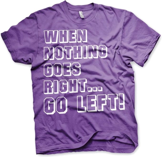 Hybris Als niets lukt... ga dan naar links! T-shirt paars