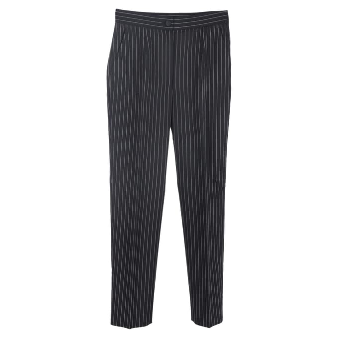 Gestreepte broek van Dolce & Gabbana in zwarte scheerwol