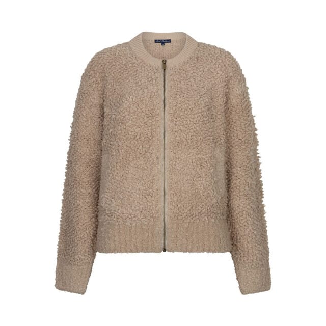 Red Button Rb bomber knit boucle latte