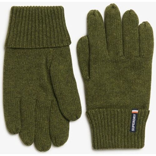 Superdry Essential Logo Gebreide Handschoenen Groen Grootte: 1SIZE