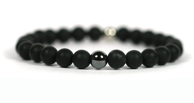IbizaMen - matte onyx - hematiet - 8mm - 21cm