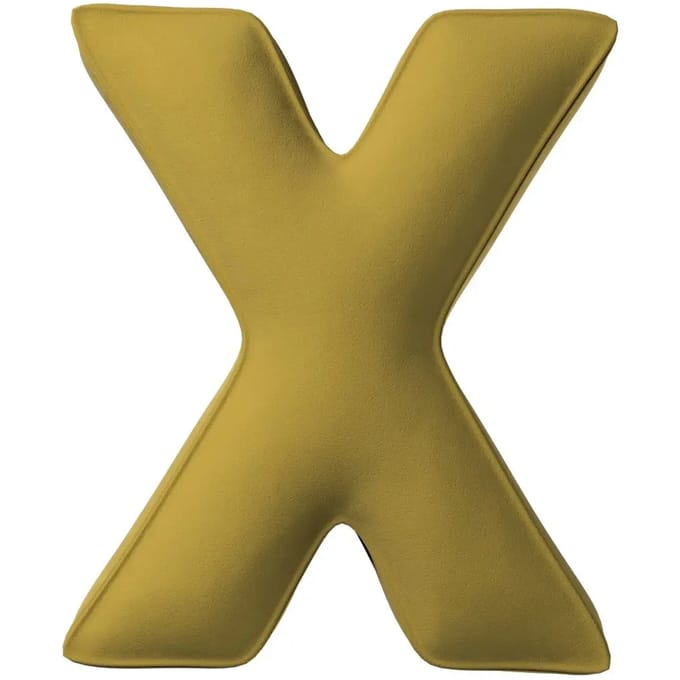 Kussen letter x Yellow Tipi Posh Velvet