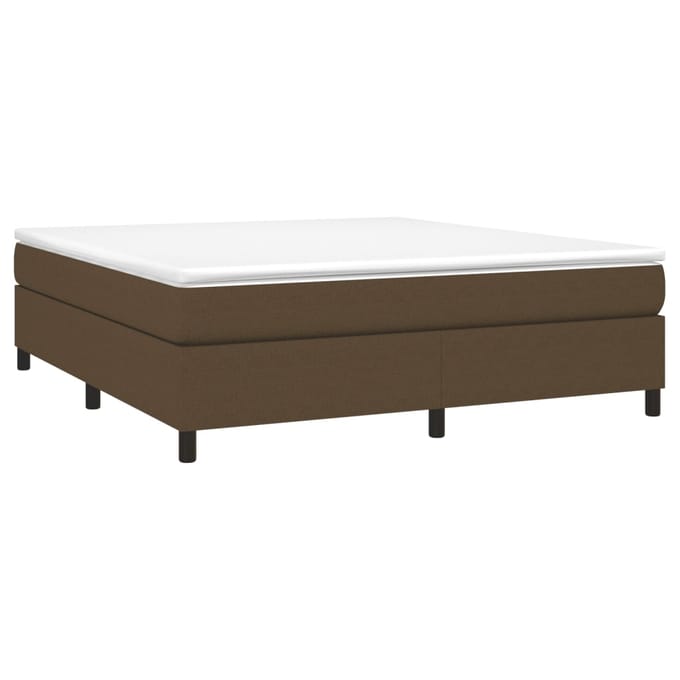 vidaXL - Boxspring - bed - stof - donkerbruin - 160x200 - cm