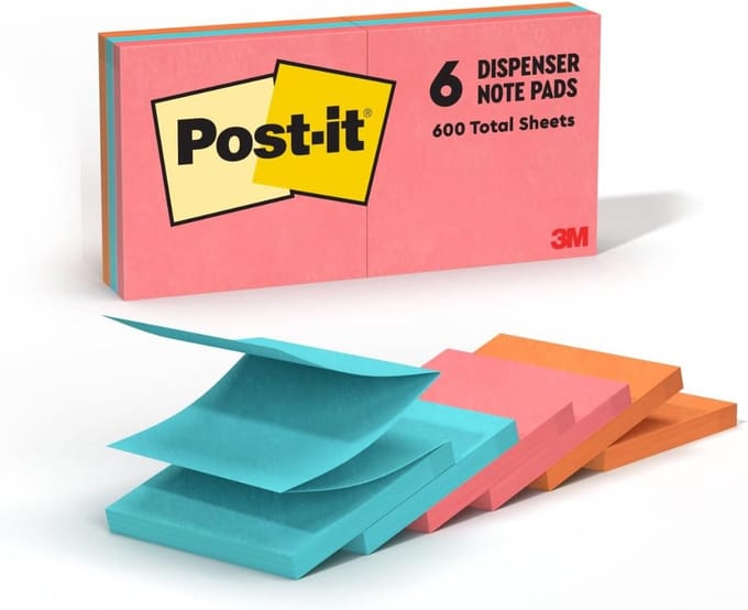 Post-it pop-up notities, 3x3 inch, 6 blokken, Cape Town-collectie, recyclebaar