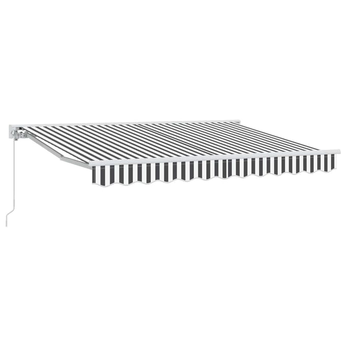 vidaXL - Handmatig - uitschuifbare - luifel - Antraciet - en - Wit - 3 - x - 2,5 - m