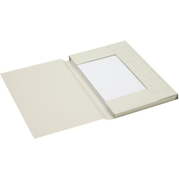 Dossiermap Secolor folio 3 klep 100% gerecycled karton 250 gr grijs