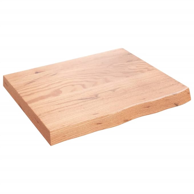 vidaXL - Wastafelblad - 60x50x(2-6) - cm - behandeld - massief - hout - lichtbruin