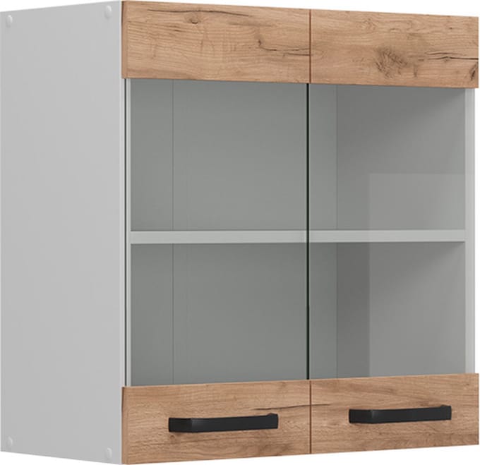 Vicco R-Line Glazen keukenkast – 60 cm Krachtige eik goud