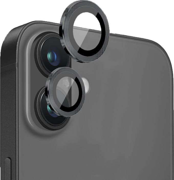 Solidenz Camera Lens Protector - Geschikt voor Apple iPhone 16 / 16 Plus - Zwart