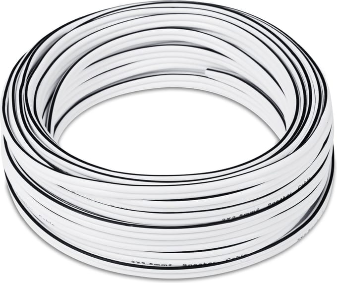 Teufel luidsprekerkabel 2.5mm² - luidsprekerkabel 2 x 2 -5 mm² 15m - wit