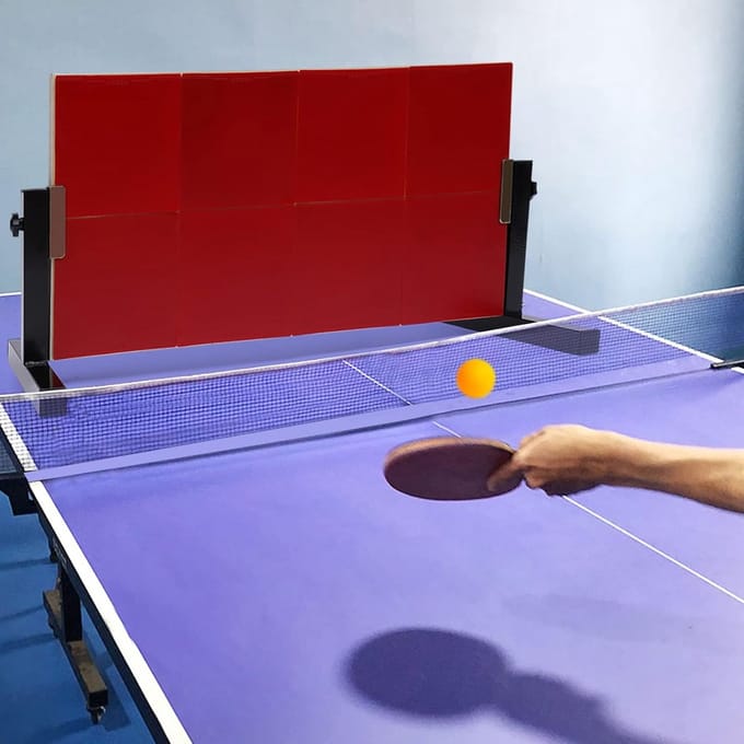 Tafeltennis Returnboard - Sparring Partner - Zelf Training - 360 Graden Verstelbaar - 66 x 33 cm - Rood