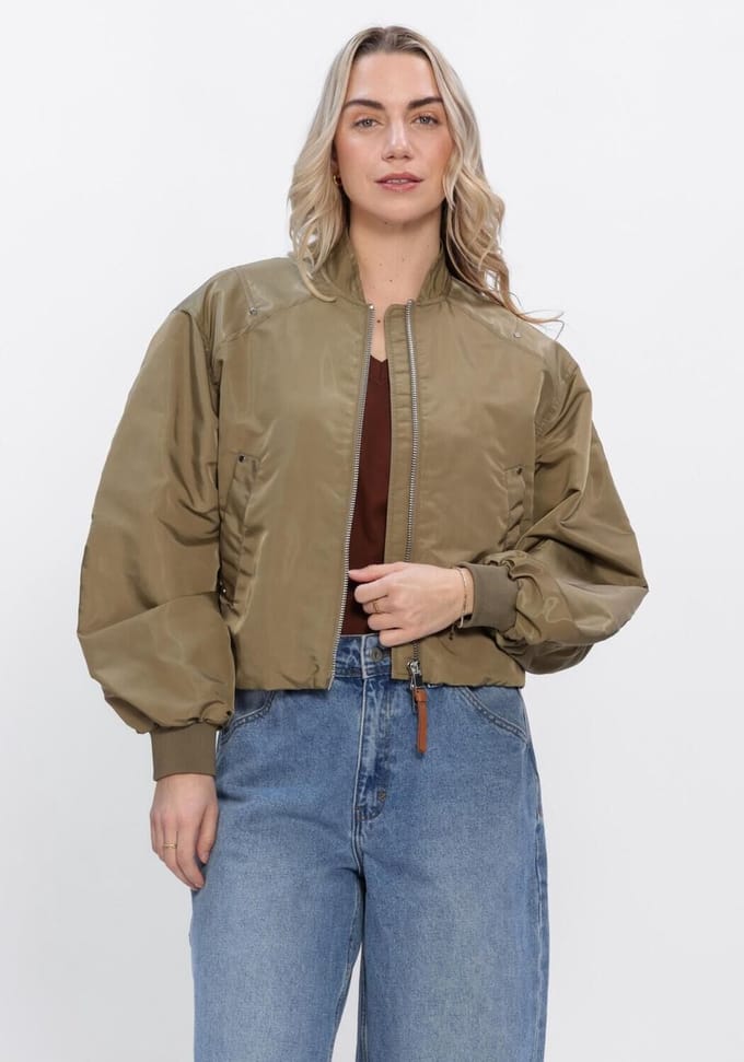 Beaumont Danique Bomber Jassen Dames - Zomerjas - Khaki - Maat 44