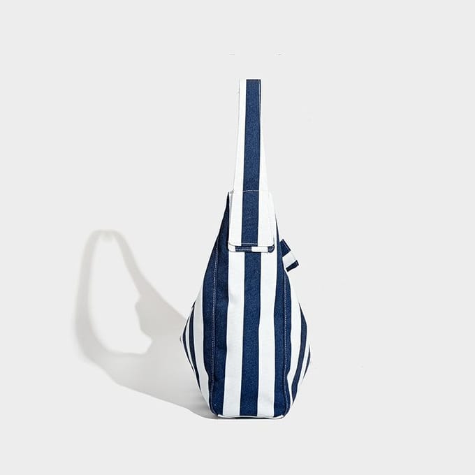 Losse Canvas Trail Tas Dames Gestreept Computer Tas Student Pendelaar Schoudertas gray