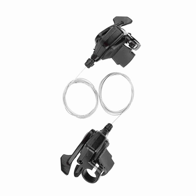 1 Paar Triple Speed Fiets Versnellingspook Derailleur Links/Rechts Schakelaar (3x8Snelheid) gray