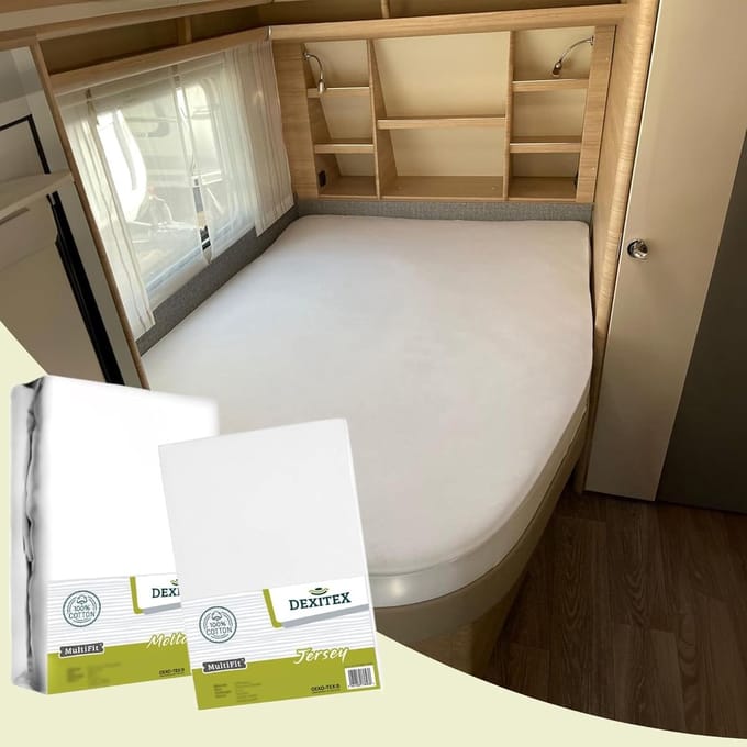 Dexitex Textielpakket Frans bed - 1 hoeslaken en 1 molton - rechts Wit