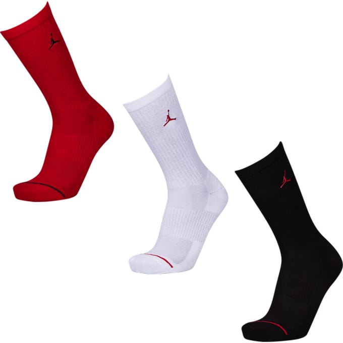 Jordan Everyday Cushioned Crew 3 Pack Sokken Unisex - Rood - Maat 43 - 46