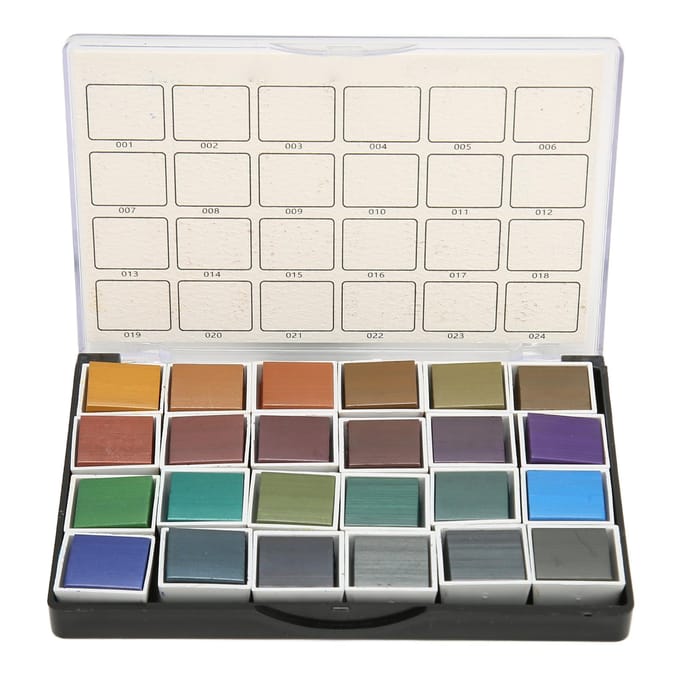 24 Kleuren Aquarelverf Set Retro Parelmoereffect Hoge Kleurweergave Aquarelset voor gray