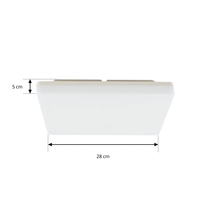 PRIOS Artin LED plafondlamp, sensor, hoekig, 28 cm