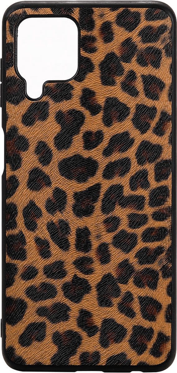 Shop4 - Samsung Galaxy A22 4G Hoesje - Harde Back Case Luipaard Bruin