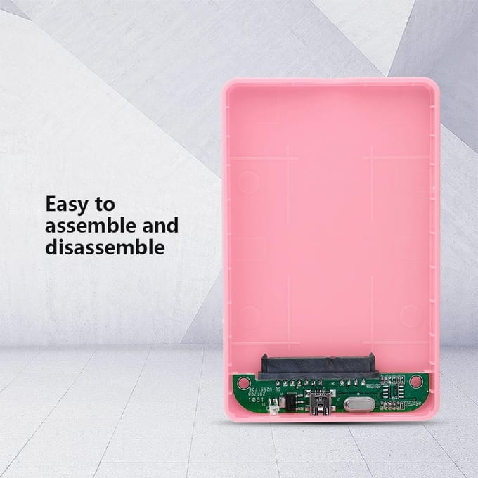 2.5 inch SATA SSD Externe Behuizing USB 2.0 Harde Schijf Behuizing (Roze) (Geen harde schijf inbegrepen) roze