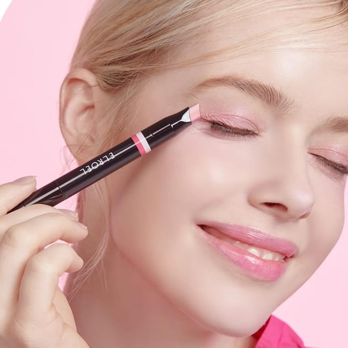 Elroel Eyeshadow Stick Blanc Double Shadow Stick - 10 Blue Lemon-Peach - 3,5 g