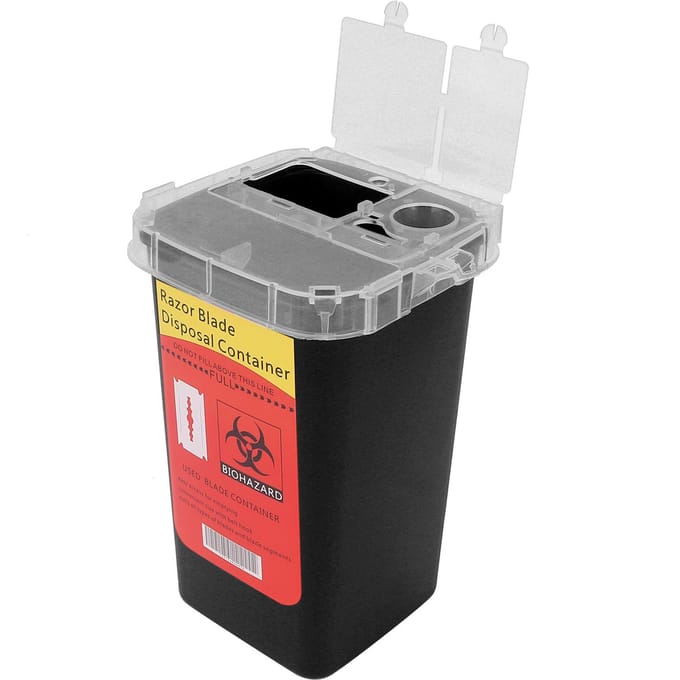 Scheermesjes Afvalcontainer Plastic Afval Mesjes Spuitnaalden Afvalopbergdoos Rood zwart