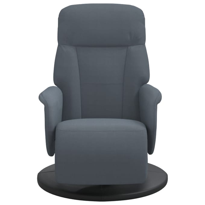 vidaXL - Fauteuil - met - voetensteun - verstelbaar - fluweel - donkergrijs