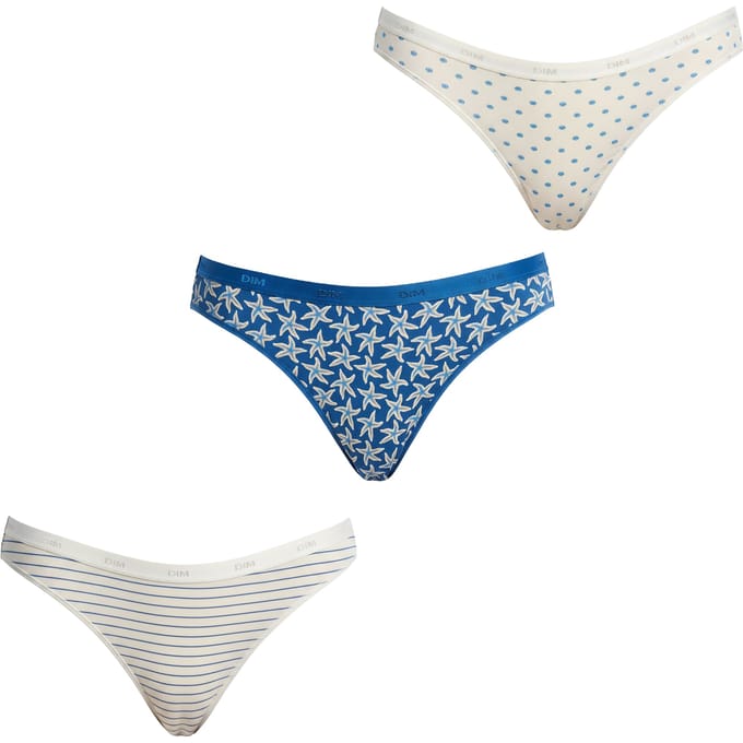 Pakket van 3 Katoenen Stretch Tanga's D4C19 voor Dames