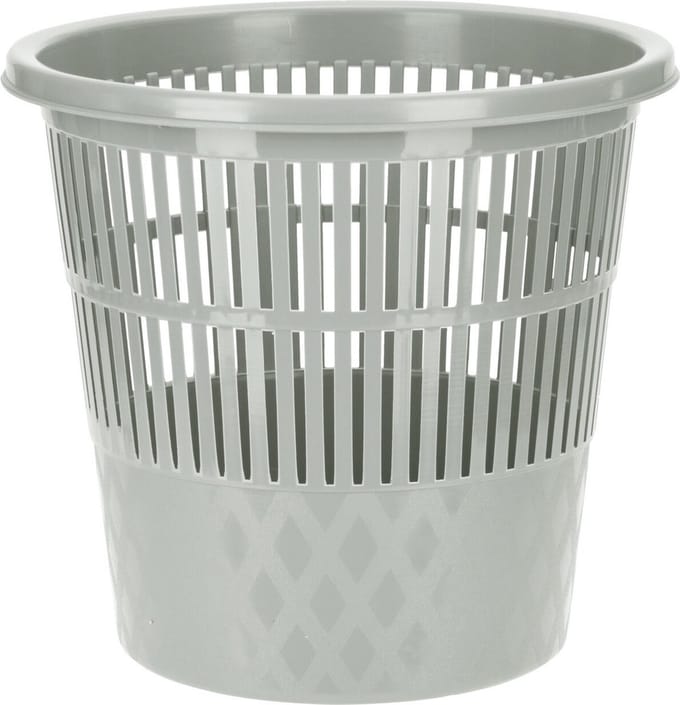 Excellent Houseware Vuilnisbak/prullenbak - 20 liter - grijs - 28 x 27 cm