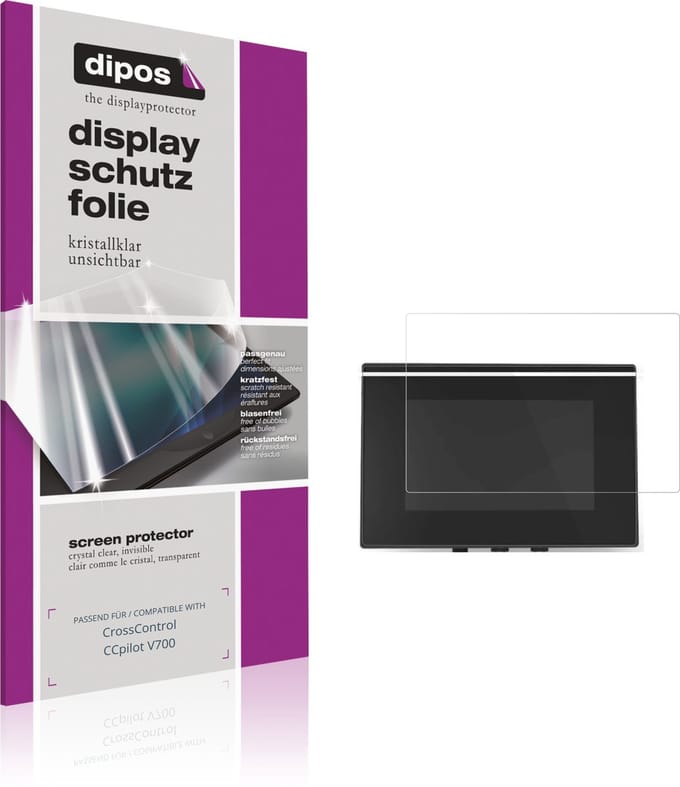 dipos – 2x Beschermfolie geschikt voor CrossControl CCpilot V700 | Krasbestendige & heldere Screenprotector Ultra-Thin