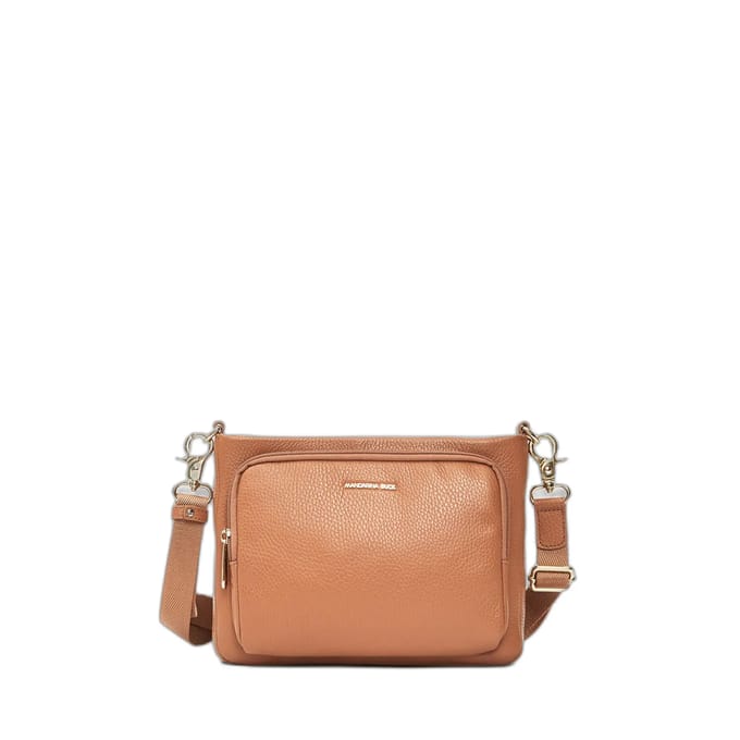 MANDARINA DUCK Leren schoudertas Mellow Leather Crossover Bag Pecan Nut Lichtbruin