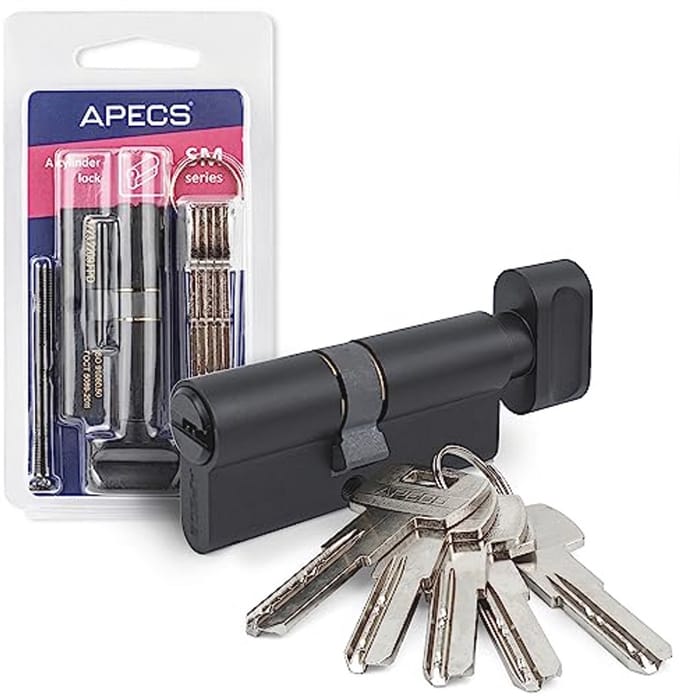 Zwarte Knopcilinder Sluitcilinder 100 mm met 5 Sleutels voor Deurslot