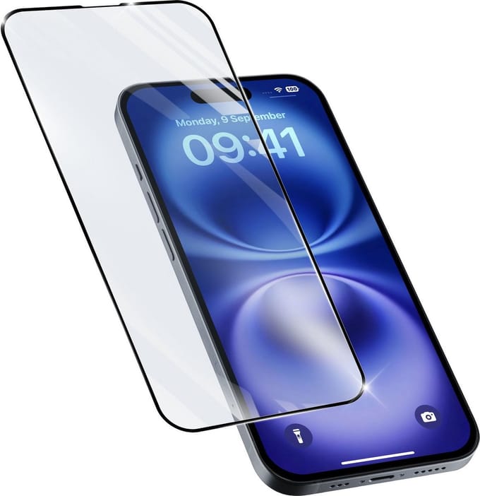 Cellularline Screenprotector - Geschikt voor Apple iPhone 16 Plus - Glas - 1 stuk(s)