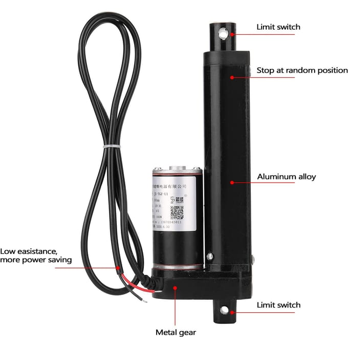 1000N Handige Elektrische Lineaire Actuatormotor Lineaire Bewegingscontroller met Eindschakelaar JS TGZ U1