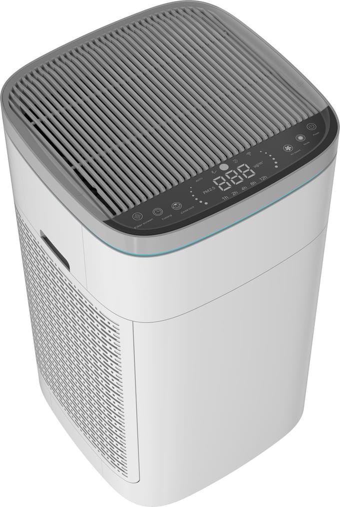 STYLIES Hercules Luchtreiniger – HEPA 12 & Koolstoffilter – CADR 800 m³/u – Met Wifi & App – PM2.5 Sensor – 96 m² – Wit