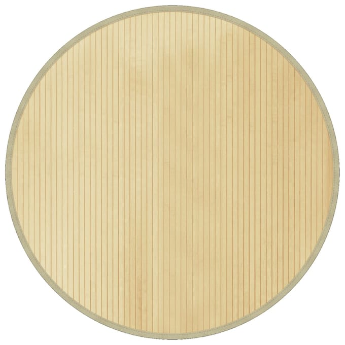 vidaXL - Vloerkleed - rond - 100 - cm - bamboe - lichtnaturel