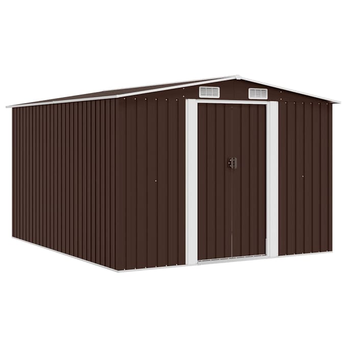 vidaXL - Tuinschuur - 257x298x178 - cm - metaal - bruin