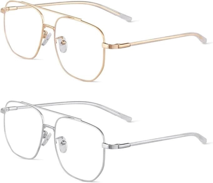 White-Label® Blauw Licht Bril Zonder Sterkte - Blue Light Glasses - Computerbril - Goud en Zilver