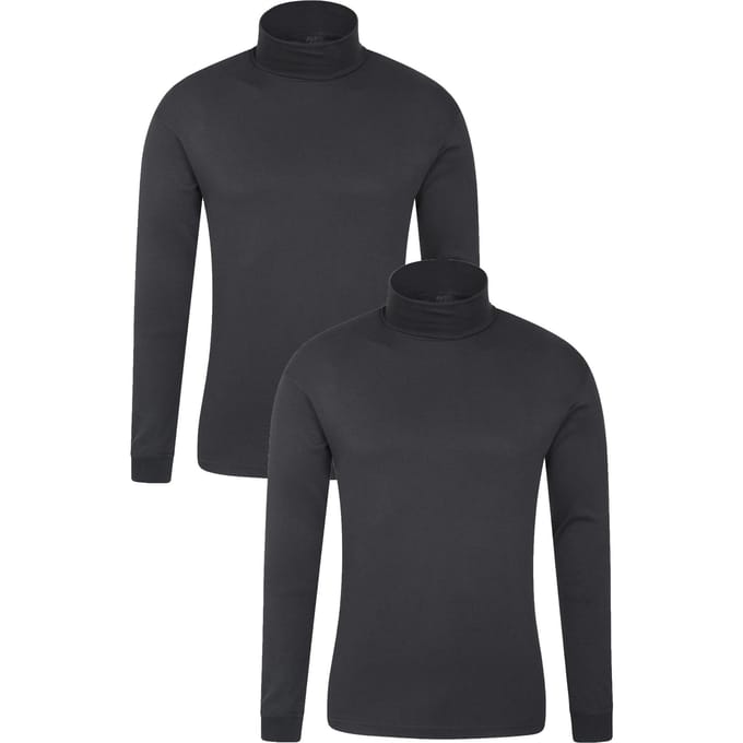 Mountain Warehouse Heren Meribel Thermo Top (Set van 2) (Zwart)