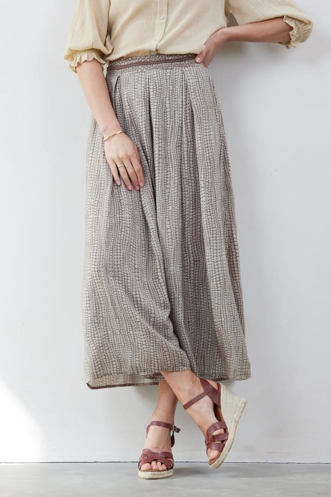 Skirt Gloss Embro Sand with Joy print