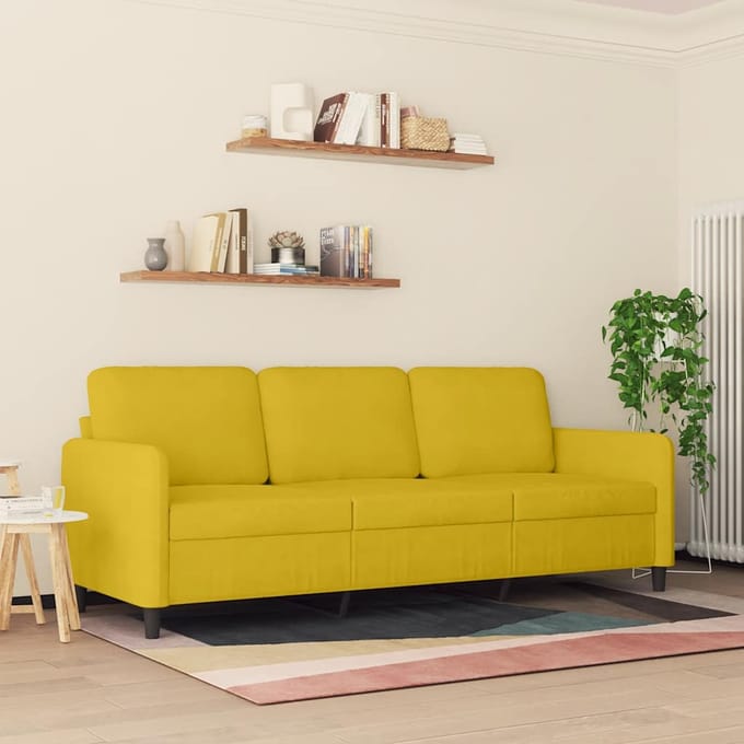 vidaXL - Driezitsbank - 180 - cm - fluweel - geel