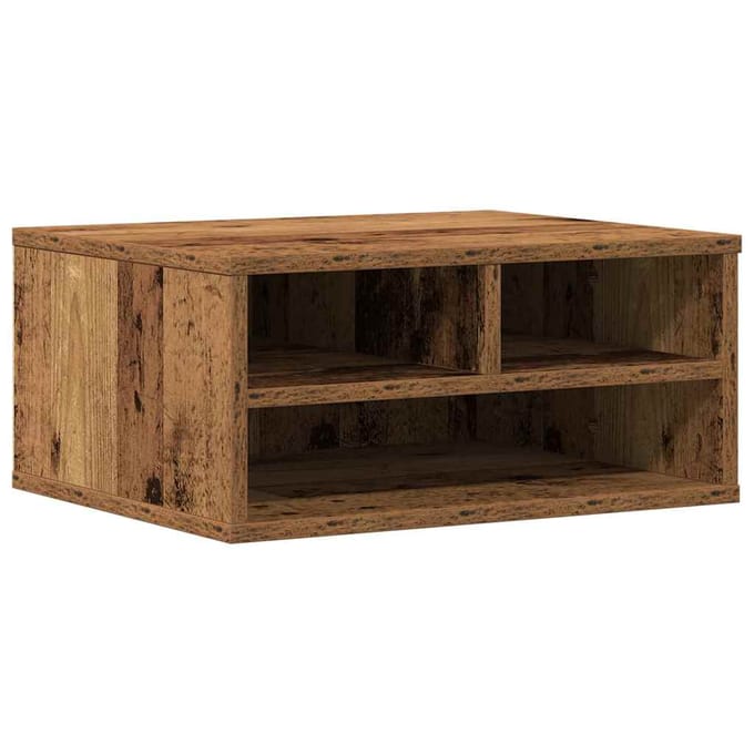 vidaXL - Printerstand - Oud - hout - 49 - x - 40 - x - 22,5 - cm - Bewerkt - hout