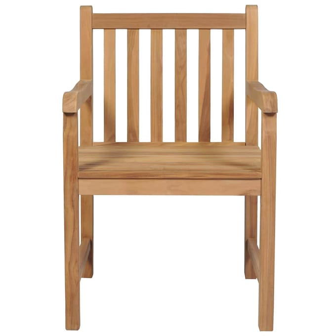 vidaXL - Tuinstoelen - 2 - st - met - rode - kussens - massief - teakhout