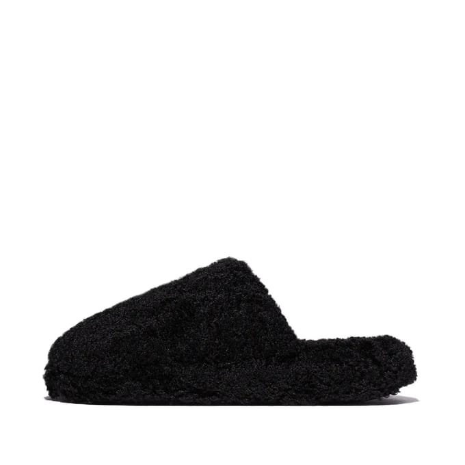 FitFlop Iqushion teddy pantoffels ZWART - Maat 36