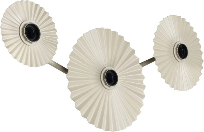 OSRAM DECOR Plisse wandlamp, 3 fittingen, E27, staal, beige, minimalistisch, design, lampenkap