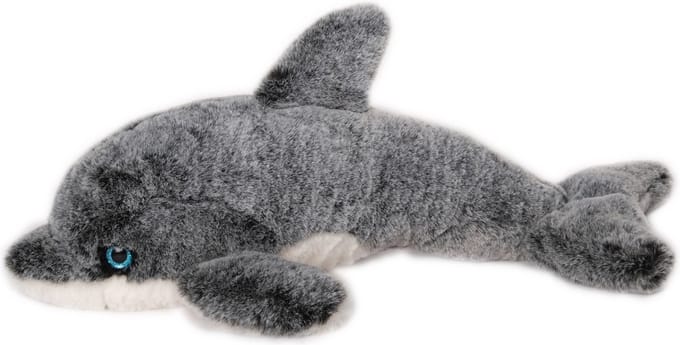 Inware pluche dolfijn knuffeldier - grijs/wit - zwemmend - 34 cm - Dieren knuffels