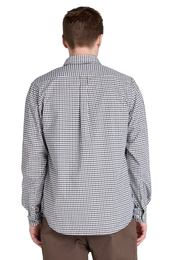 Timberland Stretch Poplin Gingham Shirt Chocolate Brown Größe: M | Casual hemden Outlet | Herren | Braun