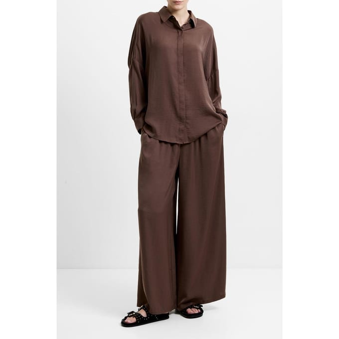 French Connection Damasco Air Flow Poly Ls Shirt Lt Walnut Brown Größe: S | Longsleeves Outlet | Damen | Braun