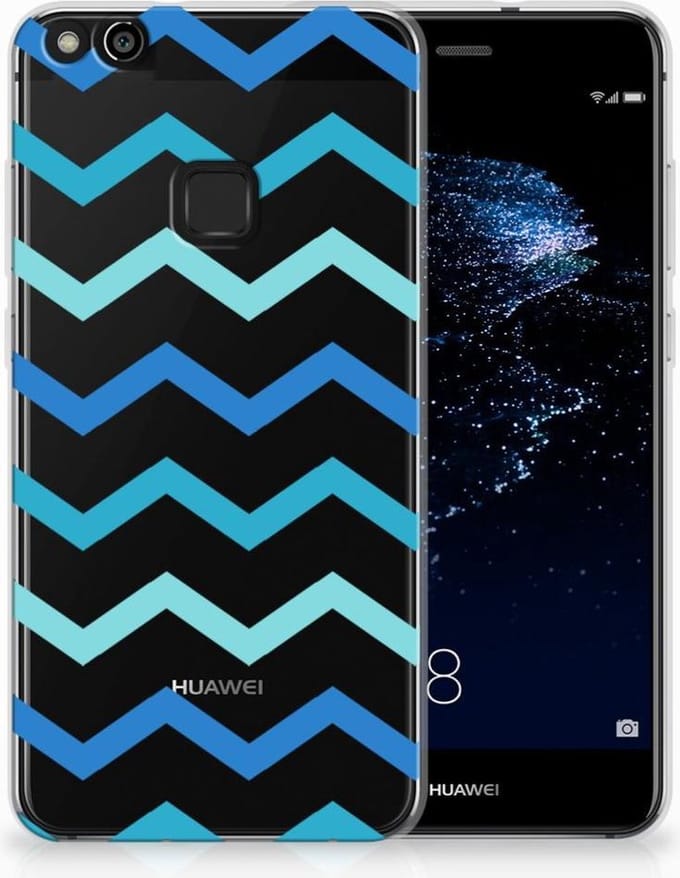 Huawei P10 Lite TPU bumper Zigzag Blauw