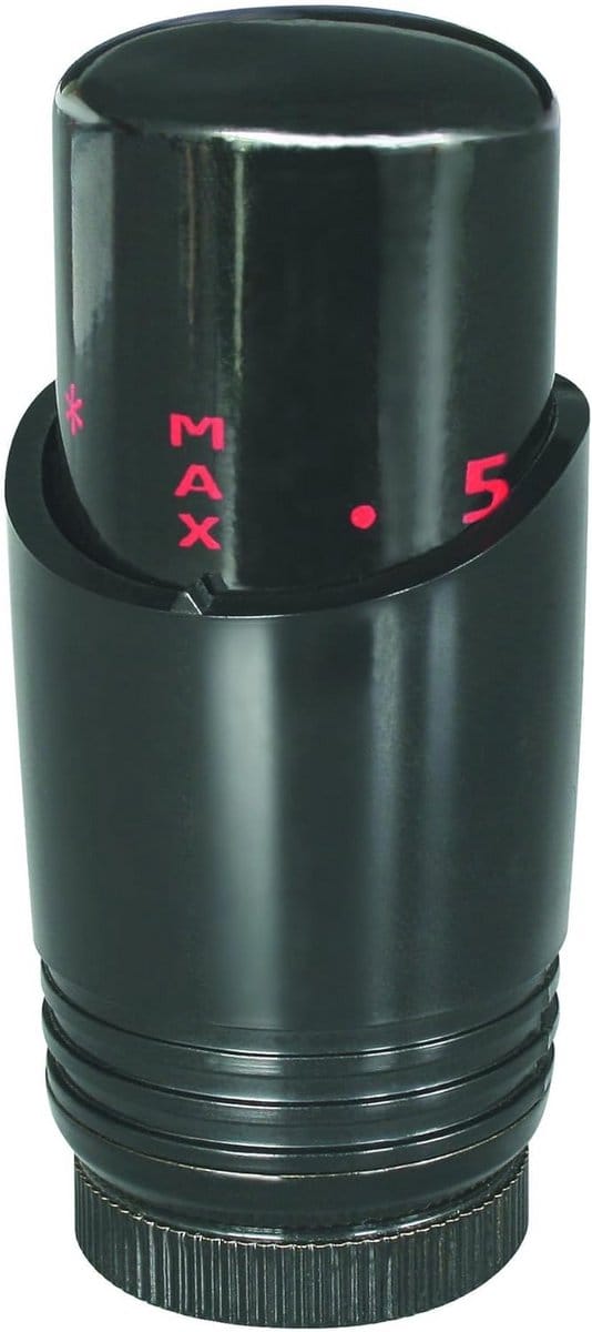 Zwarte Design Thermostaatkop M30x1,5 voor Handdoekradiator